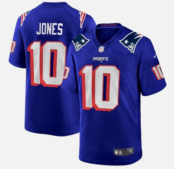 Men's New England Patriots #10 Mac Jones Royal Stitched Jersey Men's New England Patriots #10 Mac Jones Royal Stitched Jersey